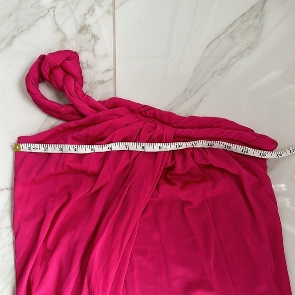 ROBERT RODRIGUEZ gown long dress maxi pink fuchsia size 4/S one shoulder Grecian - Picture 9 of 9